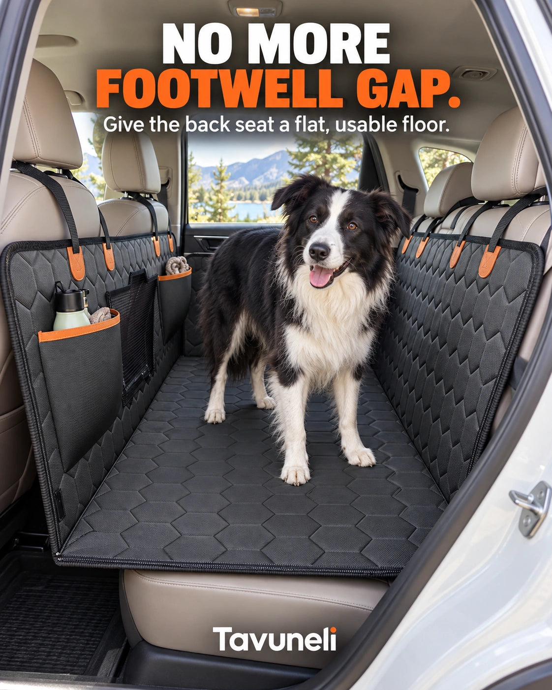Backseat extender bridging the footwell gap
